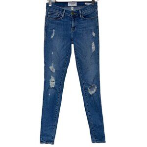 Frame Blue Denim Le Skinny De Jeanne Distressed Denim Jeans Women's Size 25